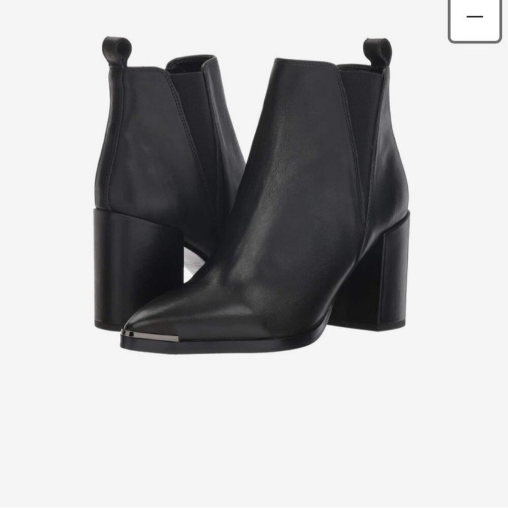 Tony Bianco Bello Point Toe Leather Boots Black Size 7